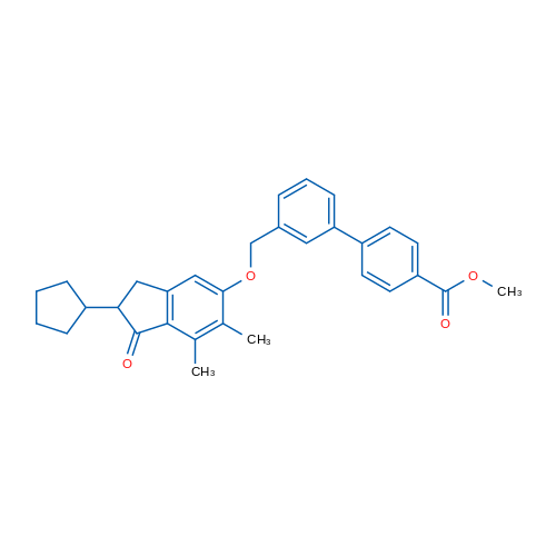 Methyl 3'-(((2-cyclopentyl-6,7-dimethyl-1-oxo-2,3-dihydro-1H-inden-5-yl)oxy)methyl)-[1,1'-biphenyl]-4-carboxylate 1g
