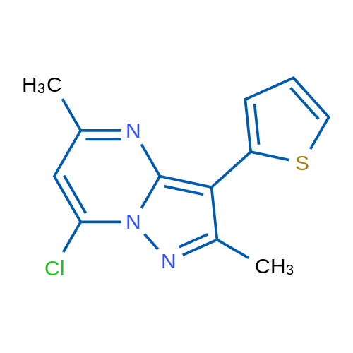 7-Chloro-2,5-dimethyl-3-(thiophen-2-yl)pyrazolo[1,5-a]pyrimidine 5g