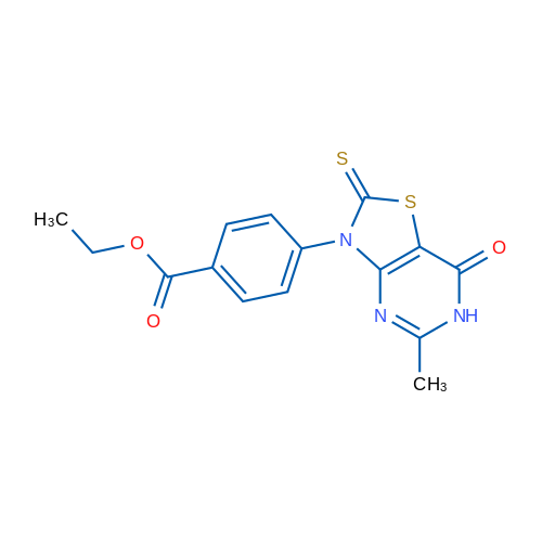 Ethyl 4-{5-methyl-7-oxo-2-sulfanylidene-2H,3H,6H,7H-[1,3]thiazolo[4,5-d]pyrimidin-3-yl}benzoate 1g