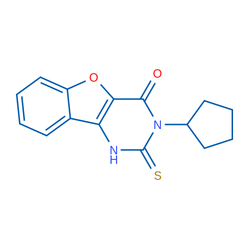 5-Cyclopentyl-4-sulfanylidene-8-oxa-3,5-diazatricyclo[7.4.0.0^{2,7}]trideca-1(13),2(7),9,11-tetraen-6-one 1g