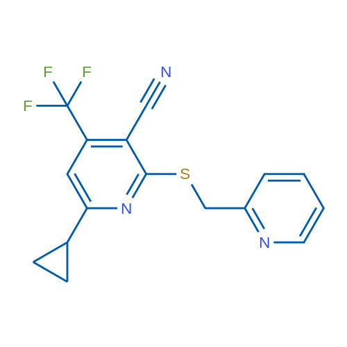 6-Cyclopropyl-2-{[(pyridin-2-yl)methyl]sulfanyl}-4-(trifluoromethyl)pyridine-3-carbonitrile 1g