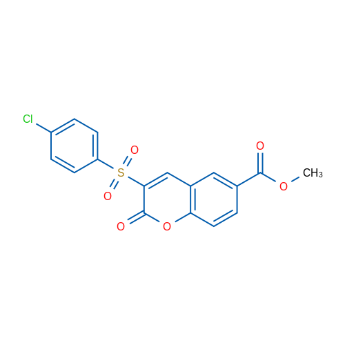 Methyl 3-(4-chlorobenzenesulfonyl)-2-oxo-2H-chromene-6-carboxylate 1g