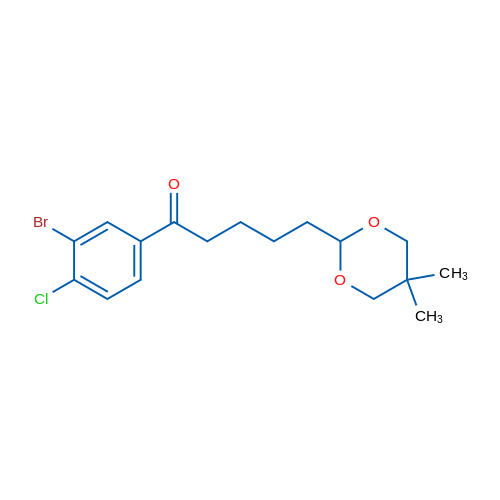 3'-Bromo-4'-chloro-5-(5,5-dimethyl-1,3-dioxan-2-yl)valerophenone 1g