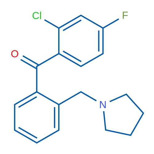 2-Chloro-4-fluoro-2'-pyrrolidinomethyl benzophenone 1g