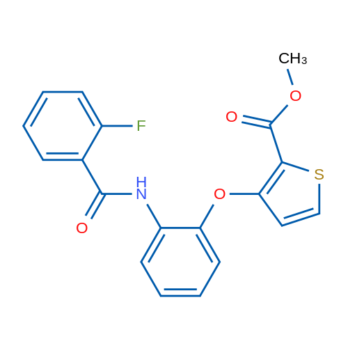 Methyl 3-[2-(2-fluorobenzamido)phenoxy]thiophene-2-carboxylate 1g