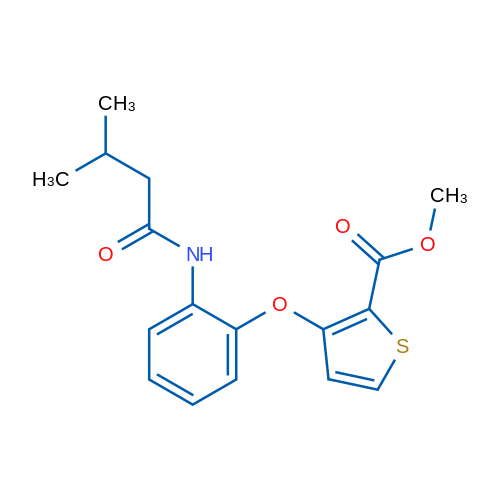 Methyl 3-[2-(3-methylbutanamido)phenoxy]thiophene-2-carboxylate 1g