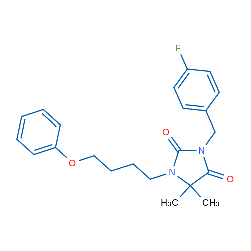3-[(4-Fluorophenyl)methyl]-5,5-dimethyl-1-(4-phenoxybutyl)imidazolidine-2,4-dione 1g