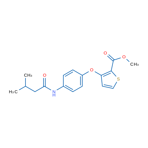 Methyl 3-[4-(3-methylbutanamido)phenoxy]thiophene-2-carboxylate 1g