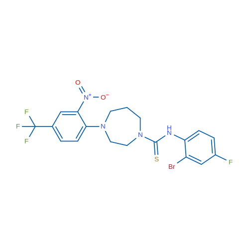 N-(2-Bromo-4-fluorophenyl)-4-[2-nitro-4-(trifluoromethyl)phenyl]-1,4-diazepane-1-carbothioamide 1g