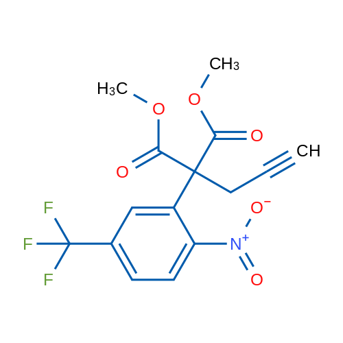 1,3-Dimethyl 2-[2-nitro-5-(trifluoromethyl)phenyl]-2-(prop-2-yn-1-yl)propanedioate 1g
