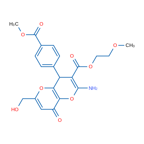 2-Methoxyethyl 2-amino-6-(hydroxymethyl)-4-[4-(methoxycarbonyl)phenyl]-8-oxo-4H,8H-pyrano[3,2-b]pyran-3-carboxylate 1g