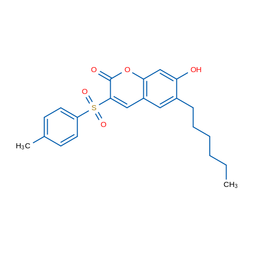 6-Hexyl-7-hydroxy-3-(4-methylbenzenesulfonyl)-2H-chromen-2-one 1g
