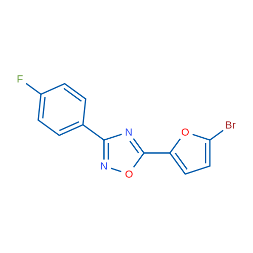 5-(5-Bromofuran-2-yl)-3-(4-fluorophenyl)-1,2,4-oxadiazole 1g