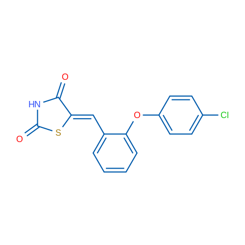 (5Z)-5-{[2-(4-chlorophenoxy)phenyl]methylidene}-1,3-thiazolidine-2,4-dione 1g
