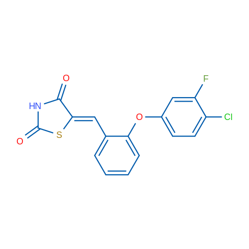 (5Z)-5-{[2-(4-chloro-3-fluorophenoxy)phenyl]methylidene}-1,3-thiazolidine-2,4-dione 1g