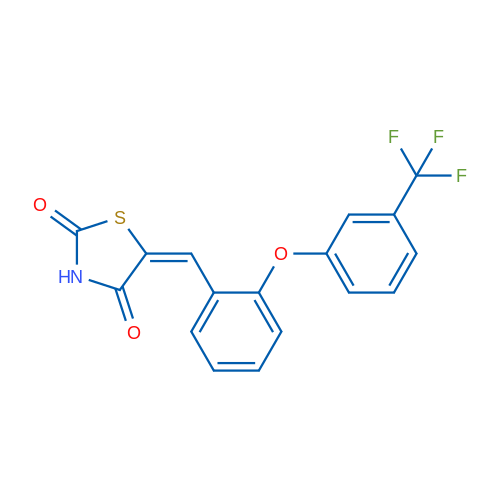 (5E)-5-({2-[3-(trifluoromethyl)phenoxy]phenyl}methylidene)-1,3-thiazolidine-2,4-dione 1g