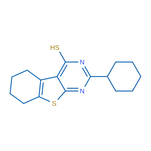 2-Cyclohexyl-5,6,7,8-tetrahydrobenzo[4,5]thieno[2,3-d]pyrimidine-4-thiol 1g