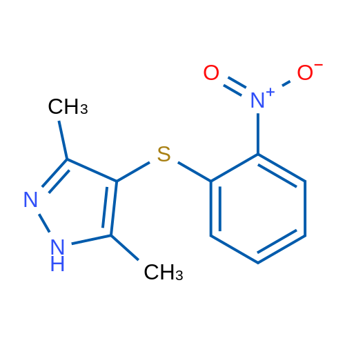 3,5-Dimethyl-4-[(2-nitrophenyl)thio]-1H-pyrazole 5g