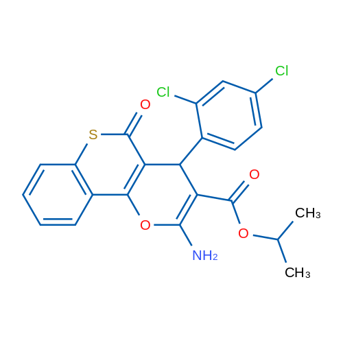 Propan-2-yl 2-amino-4-(2,4-dichlorophenyl)-5-oxo-4H,5H-thiochromeno[4,3-b]pyran-3-carboxylate 1g