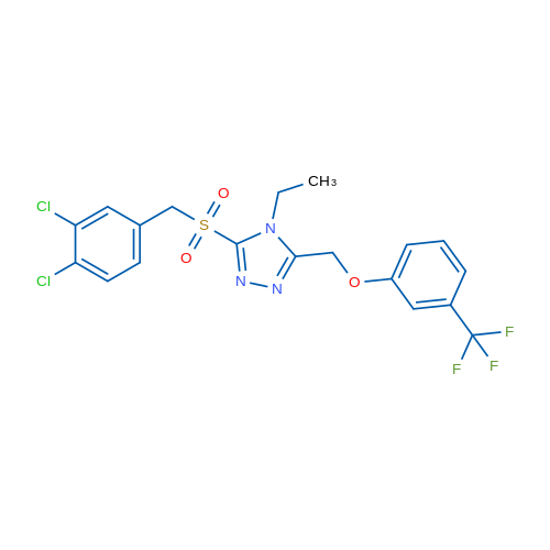 3-[(3,4-Dichlorophenyl)methanesulfonyl]-4-ethyl-5-{[3-(trifluoromethyl)phenoxy]methyl}-4H-1,2,4-triazole 1g