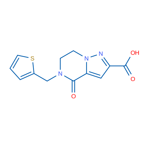 4-Oxo-5-[(thiophen-2-yl)methyl]-4H,5H,6H,7H-pyrazolo[1,5-a]pyrazine-2-carboxylic acid 100mg