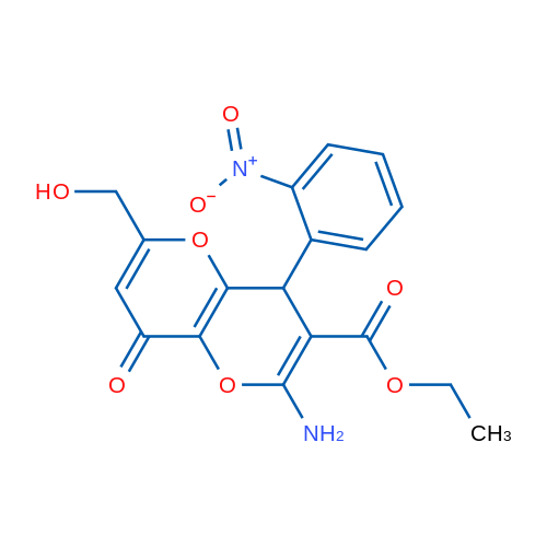 Ethyl 2-amino-6-(hydroxymethyl)-4-(2-nitrophenyl)-8-oxo-4H,8H-pyrano[3,2-b]pyran-3-carboxylate 1g