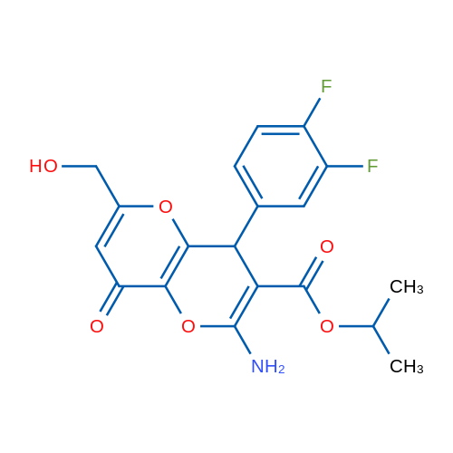 Propan-2-yl 2-amino-4-(3,4-difluorophenyl)-6-(hydroxymethyl)-8-oxo-4H,8H-pyrano[3,2-b]pyran-3-carboxylate 1g