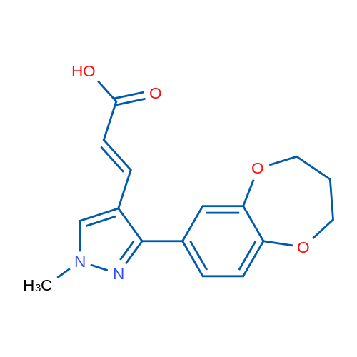 (2E)-3-[3-(3,4-Dihydro-2H-1,5-benzodioxepin-7-yl)-1-methyl-1H-pyrazol-4-yl]prop-2-enoic acid 5g
