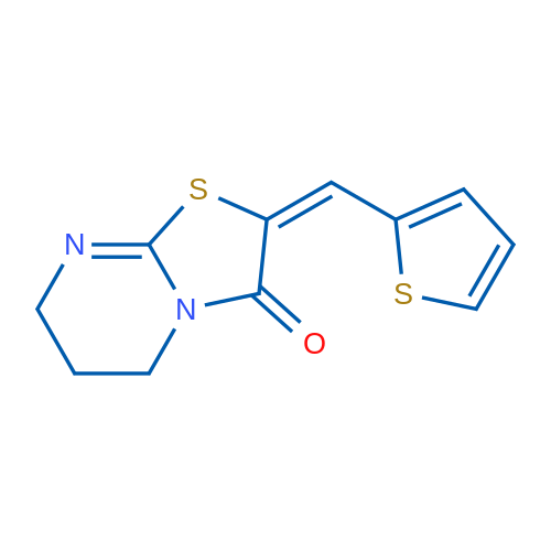 (2E)-2-[(Thiophen-2-yl)methylidene]-2H,3H,5H,6H,7H-[1,3]thiazolo[3,2-a]pyrimidin-3-one 1g