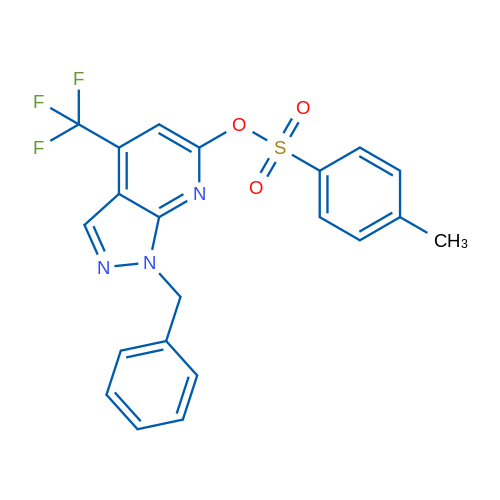 1-Benzyl-4-(trifluoromethyl)-1H-pyrazolo[3,4-b]pyridin-6-yl 4-methylbenzene-1-sulfonate 1g