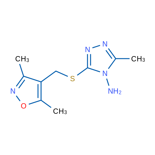 3-(((3,5-Dimethylisoxazol-4-yl)methyl)thio)-5-methyl-4H-1,2,4-triazol-4-amine 1g