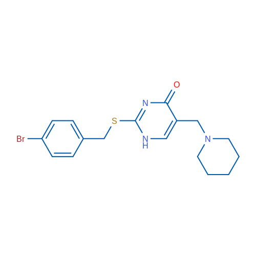 2-{[(4-bromophenyl)methyl]sulfanyl}-5-[(piperidin-1-yl)methyl]-1,4-dihydropyrimidin-4-one 1g