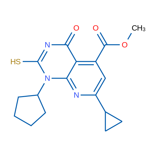 Methyl 1-cyclopentyl-7-cyclopropyl-2-mercapto-4-oxo-1,4-dihydropyrido[2,3-d]pyrimidine-5-carboxylate 5g