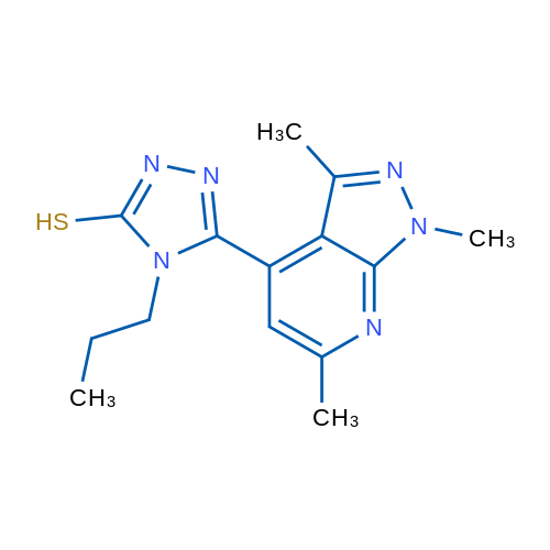 4-Propyl-5-(1,3,6-trimethyl-1H-pyrazolo[3,4-b]pyridin-4-yl)-4H-1,2,4-triazole-3-thiol 1g