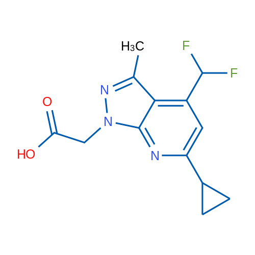 2-(6-Cyclopropyl-4-(difluoromethyl)-3-methyl-1H-pyrazolo[3,4-b]pyridin-1-yl)acetic acid 1g