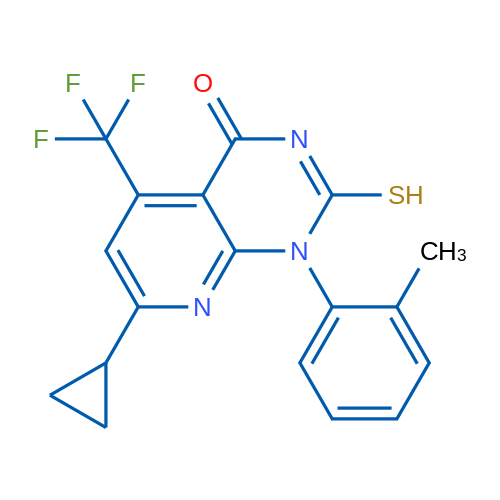 7-Cyclopropyl-2-mercapto-1-(o-tolyl)-5-(trifluoromethyl)pyrido[2,3-d]pyrimidin-4(1H)-one 5g