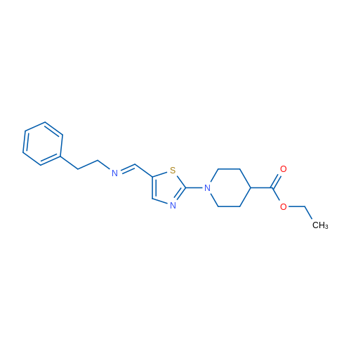 Ethyl 1-{5-[(1E)-[(2-phenylethyl)imino]methyl]-1,3-thiazol-2-yl}piperidine-4-carboxylate 1g