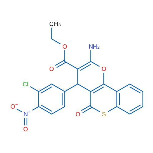 Ethyl 2-amino-4-(3-chloro-4-nitrophenyl)-5-oxo-4H,5H-thiochromeno[4,3-b]pyran-3-carboxylate 1g