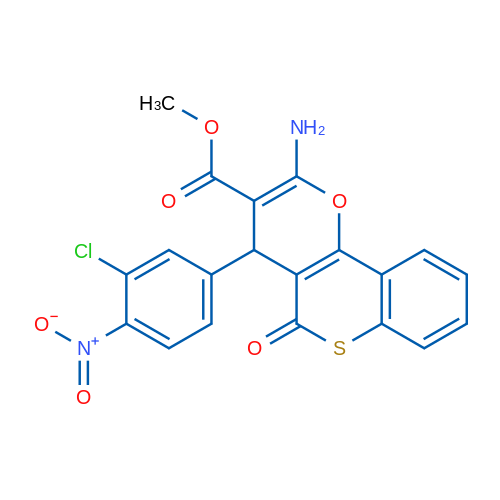 Methyl 2-amino-4-(3-chloro-4-nitrophenyl)-5-oxo-4H,5H-thiochromeno[4,3-b]pyran-3-carboxylate 1g