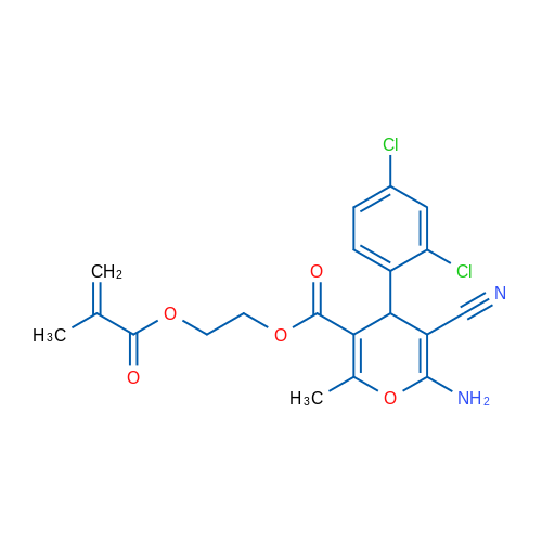2-[6-Amino-5-cyano-4-(2,4-dichlorophenyl)-2-methyl-4H-pyran-3-carbonyloxy]ethyl 2-methylprop-2-enoate 1g