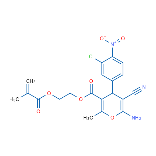 2-[6-Amino-4-(3-chloro-4-nitrophenyl)-5-cyano-2-methyl-4H-pyran-3-carbonyloxy]ethyl 2-methylprop-2-enoate 1g