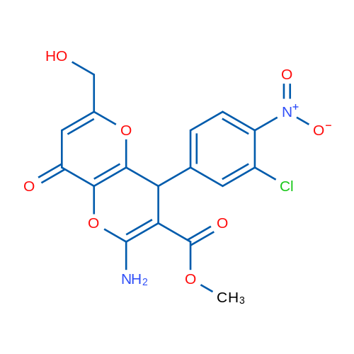 Methyl 2-amino-4-(3-chloro-4-nitrophenyl)-6-(hydroxymethyl)-8-oxo-4H,8H-pyrano[3,2-b]pyran-3-carboxylate 1g