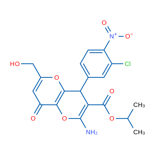 Propan-2-yl 2-amino-4-(3-chloro-4-nitrophenyl)-6-(hydroxymethyl)-8-oxo-4H,8H-pyrano[3,2-b]pyran-3-carboxylate 1g