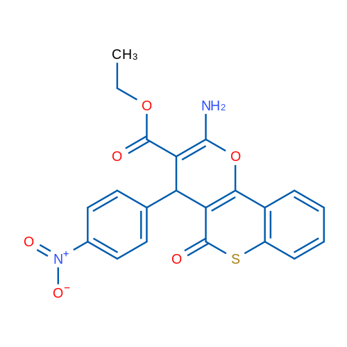 Ethyl 2-amino-4-(4-nitrophenyl)-5-oxo-4H,5H-thiochromeno[4,3-b]pyran-3-carboxylate 1g