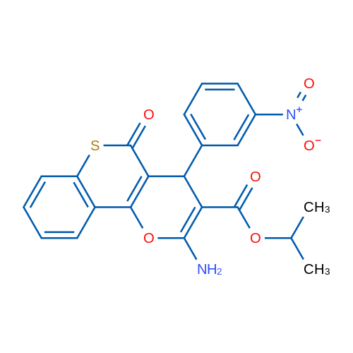 Propan-2-yl 2-amino-4-(3-nitrophenyl)-5-oxo-4H,5H-thiochromeno[4,3-b]pyran-3-carboxylate 1g