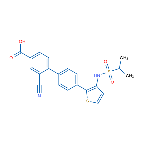 2-Cyano-4'-(3-(1-methylethylsulfonamido)thiophen-2-yl)-[1,1'-biphenyl]-4-carboxylic acid 1g