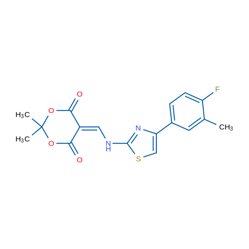 5-({[4-(4-fluoro-3-methylphenyl)-1,3-thiazol-2-yl]amino}methylidene)-2,2-dimethyl-1,3-dioxane-4,6-dione 1g