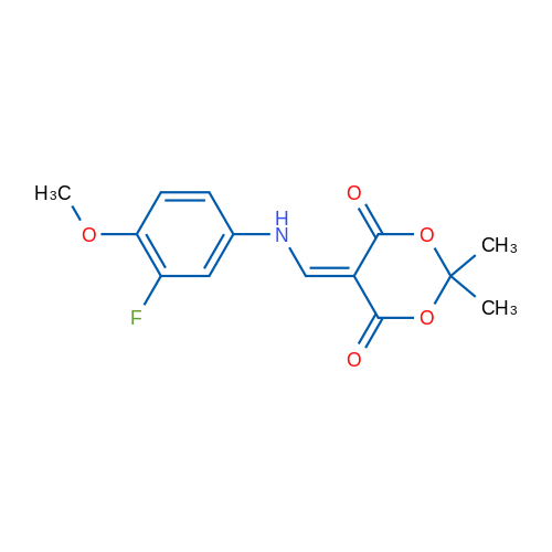 5-(((3-Fluoro-4-methoxyphenyl)amino)methylene)-2,2-dimethyl-1,3-dioxane-4,6-dione 10g