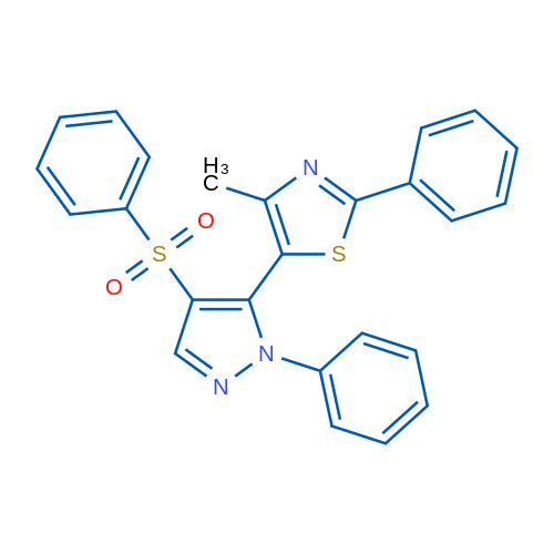 5-[4-(Benzenesulfonyl)-1-phenyl-1H-pyrazol-5-yl]-4-methyl-2-phenyl-1,3-thiazole 1g