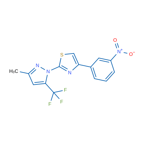 2-[3-Methyl-5-(trifluoromethyl)-1H-pyrazol-1-yl]-4-(3-nitrophenyl)-1,3-thiazole 1g